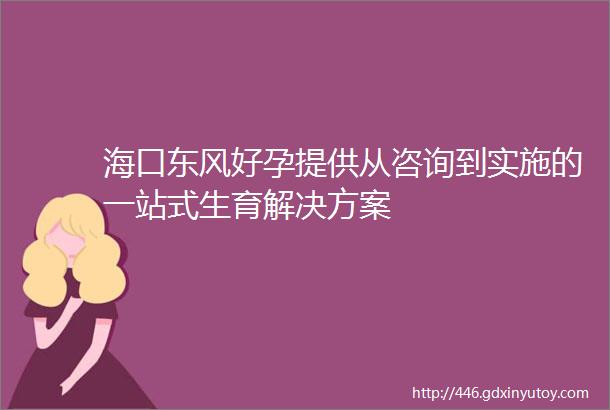 海口东风好孕提供从咨询到实施的一站式生育解决方案