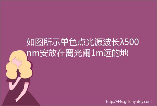 如图所示单色点光源波长λ500nm安放在离光阑1m远的地