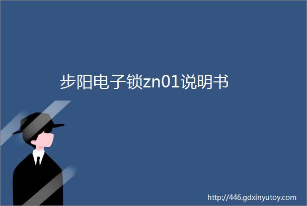 步阳电子锁zn01说明书