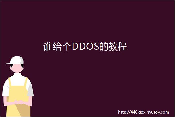 谁给个DDOS的教程